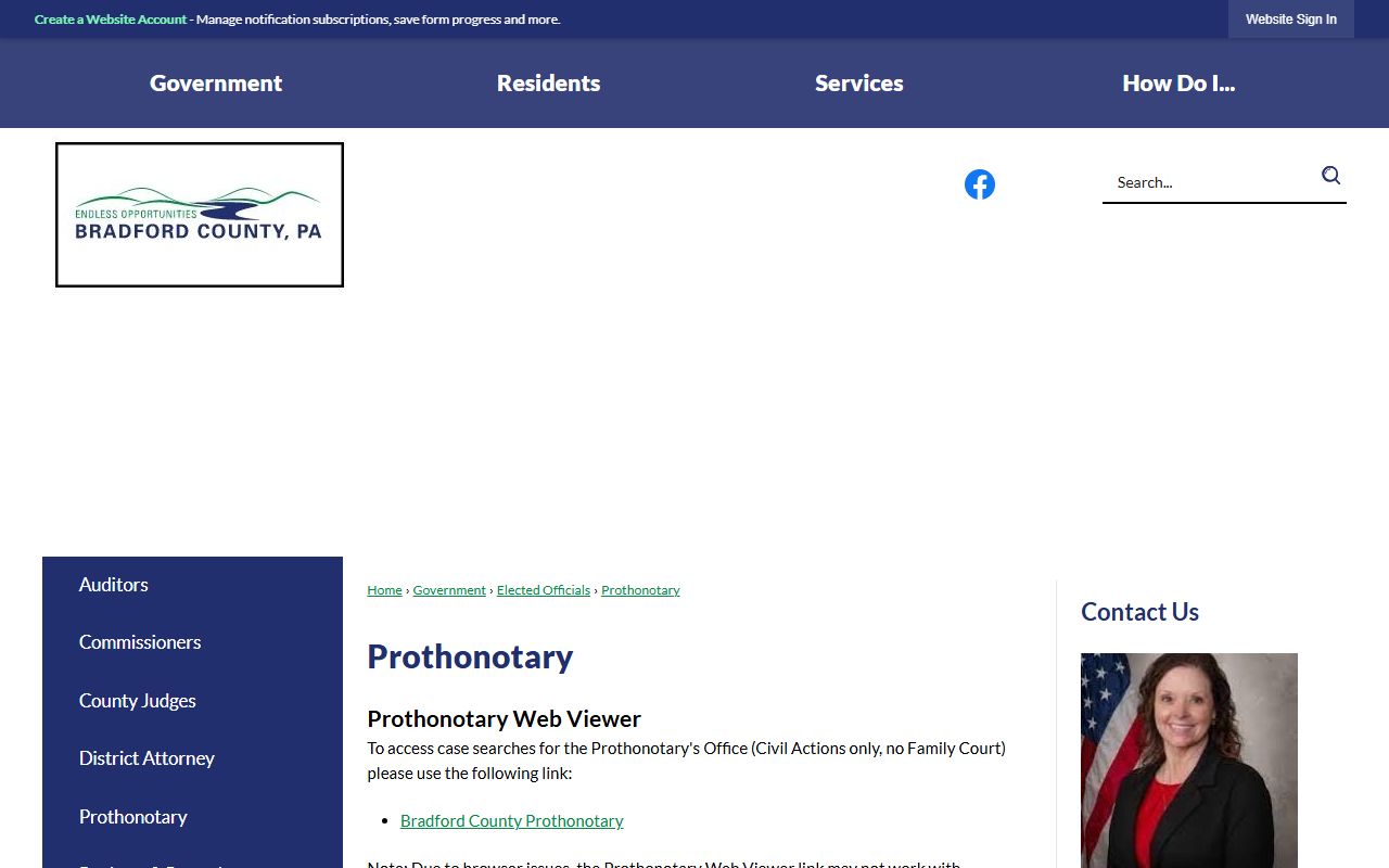 Bradford County Clerk of Courts criminal records source